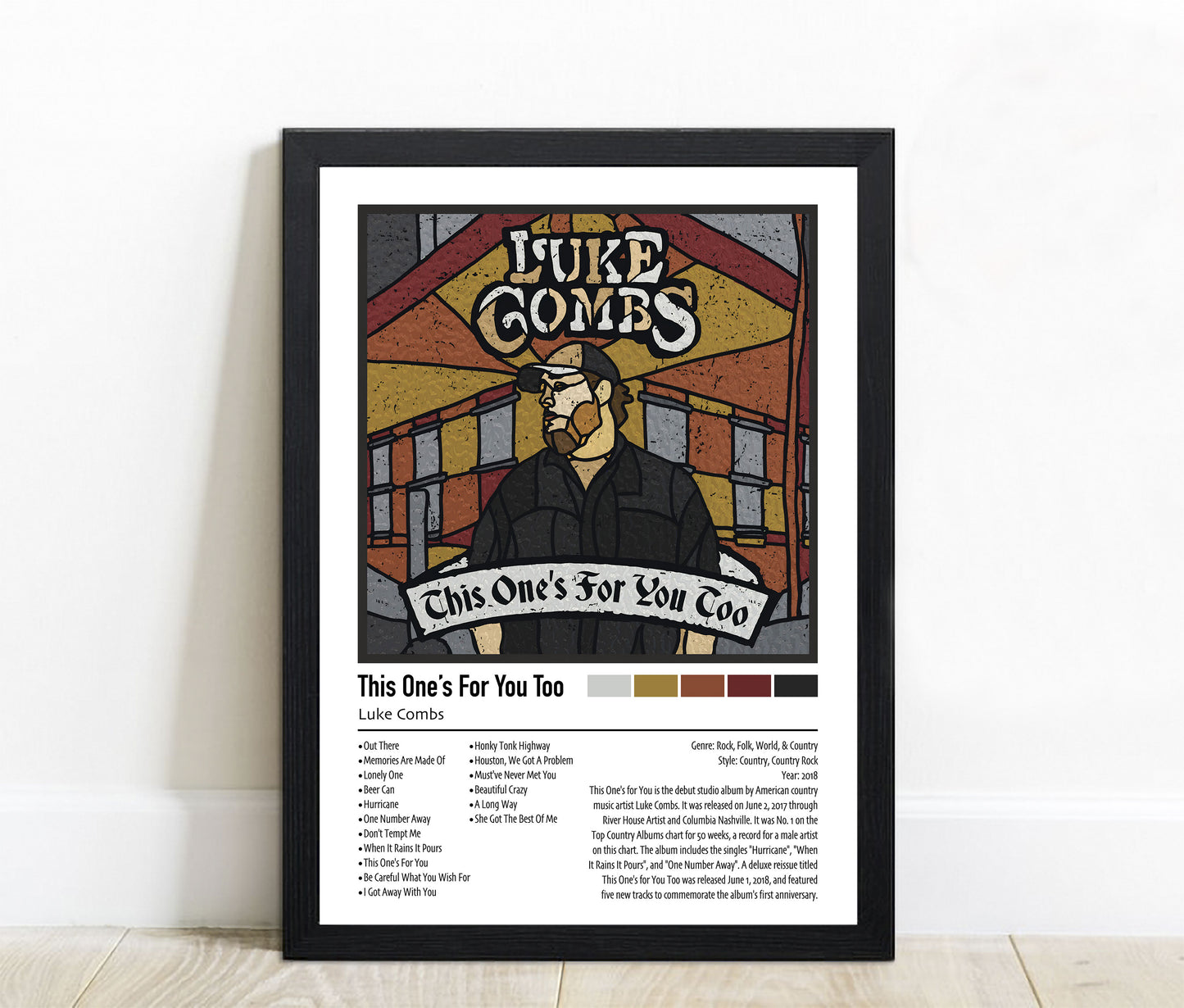 Luke Combs | This One's For You Too | Custom Album Cover Poster Print