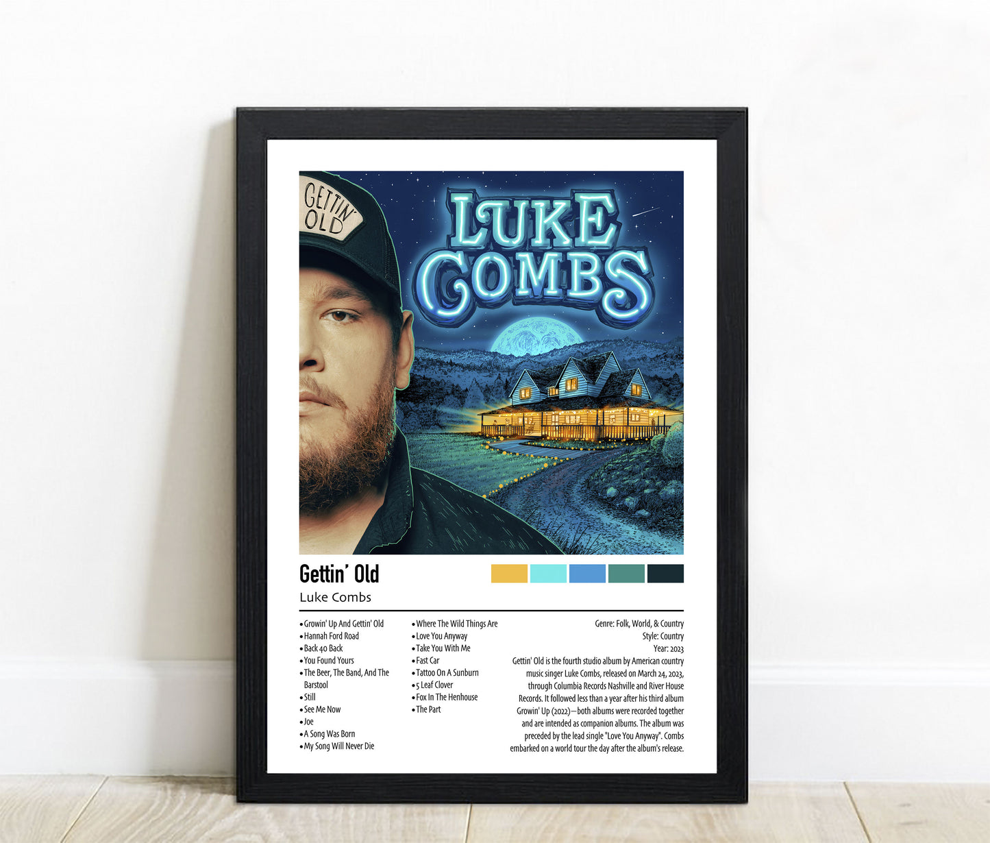 Luke Combs | Gettin' Old | Custom Album Cover Poster Print