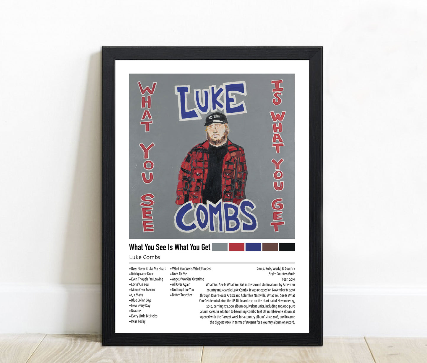 Luke Combs | What You See Is What You Get | Custom Album Cover Poster Print