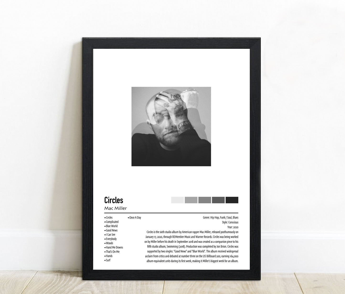 Mac Miller | Circles | Custom Album Cover Poster Print