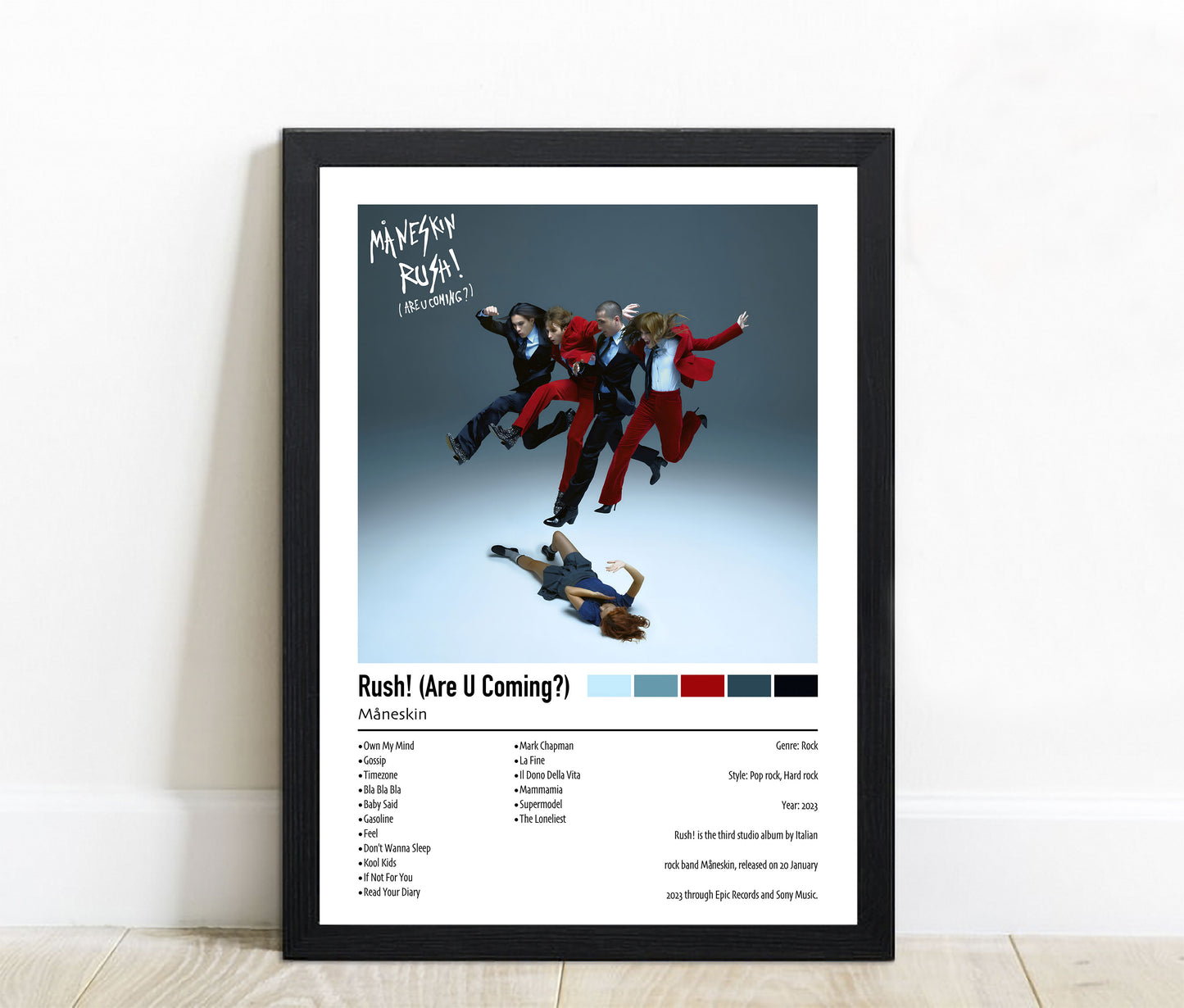 Mäneskin | Rush! (Are U Coming?) | Custom Album Cover Poster Print