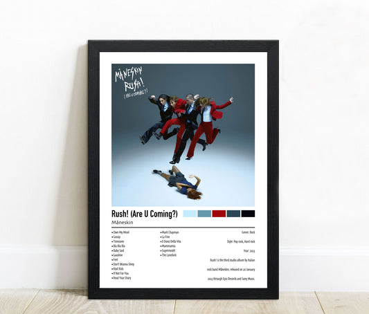 Mäneskin | Rush! (Are U Coming?) | Custom Album Cover Poster Print