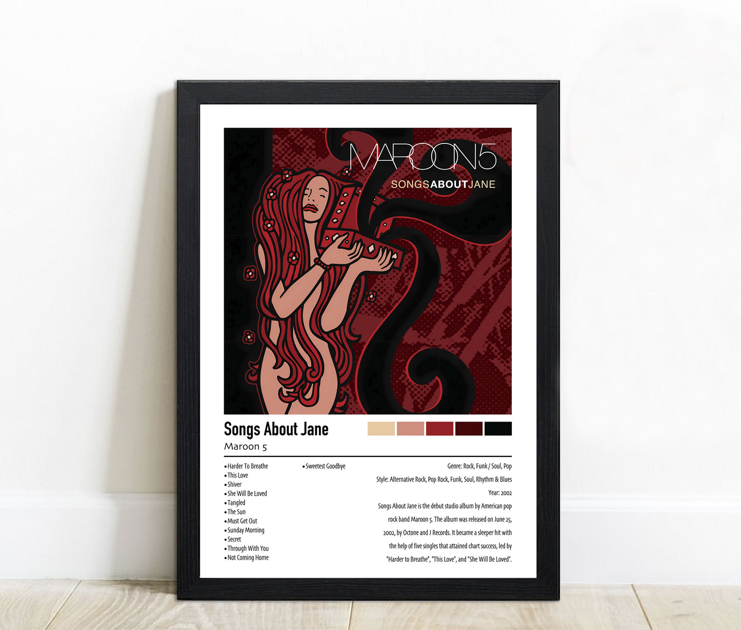 Maroon 5 | Songs About Jane | Custom Album Cover Poster Print