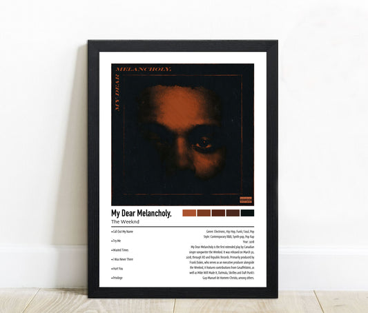 The Weeknd | My Dear Melancholy, | Custom Album Cover Poster Print