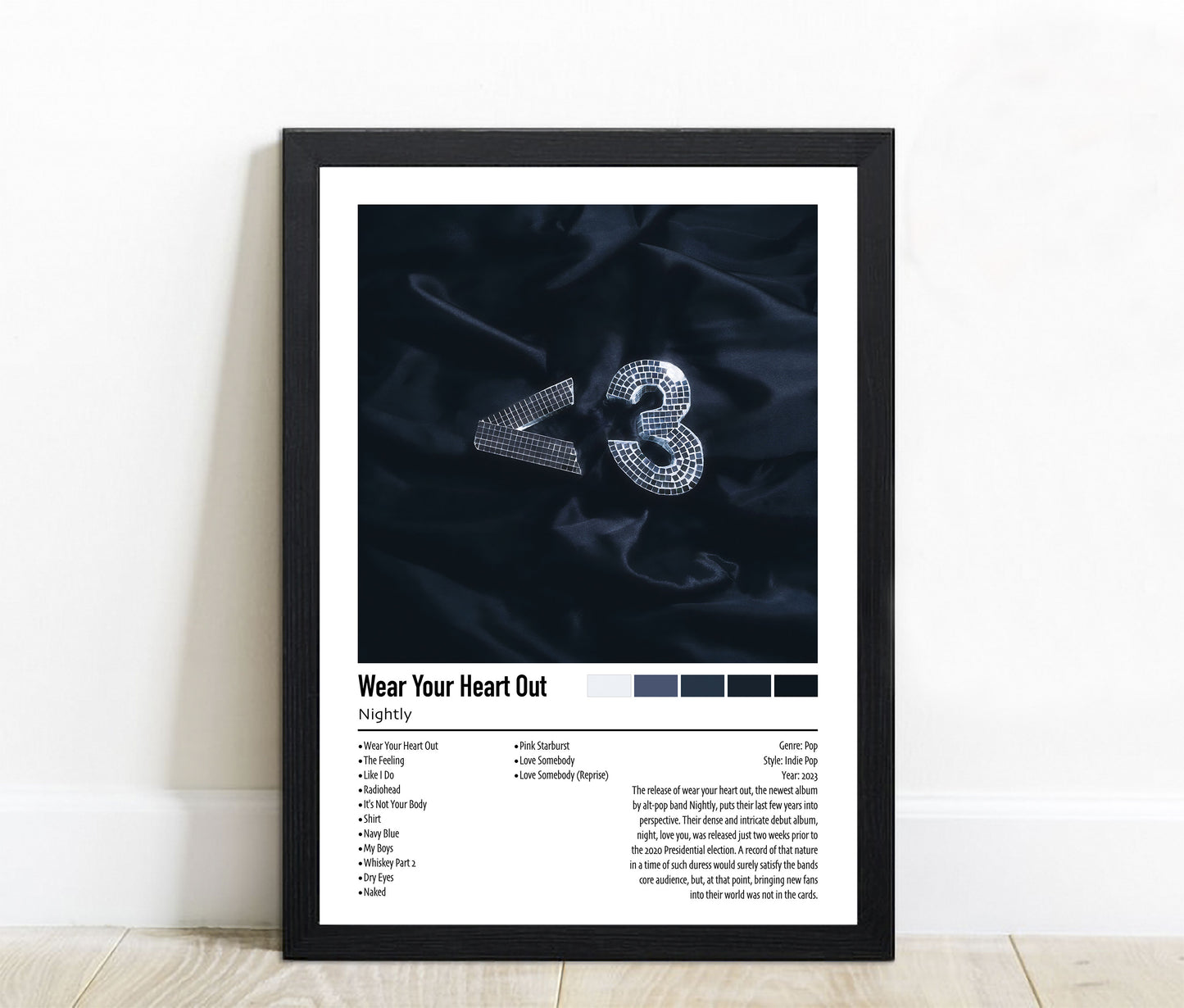 Nightly | Wear Your Heart Out | Custom Album Cover Poster Print
