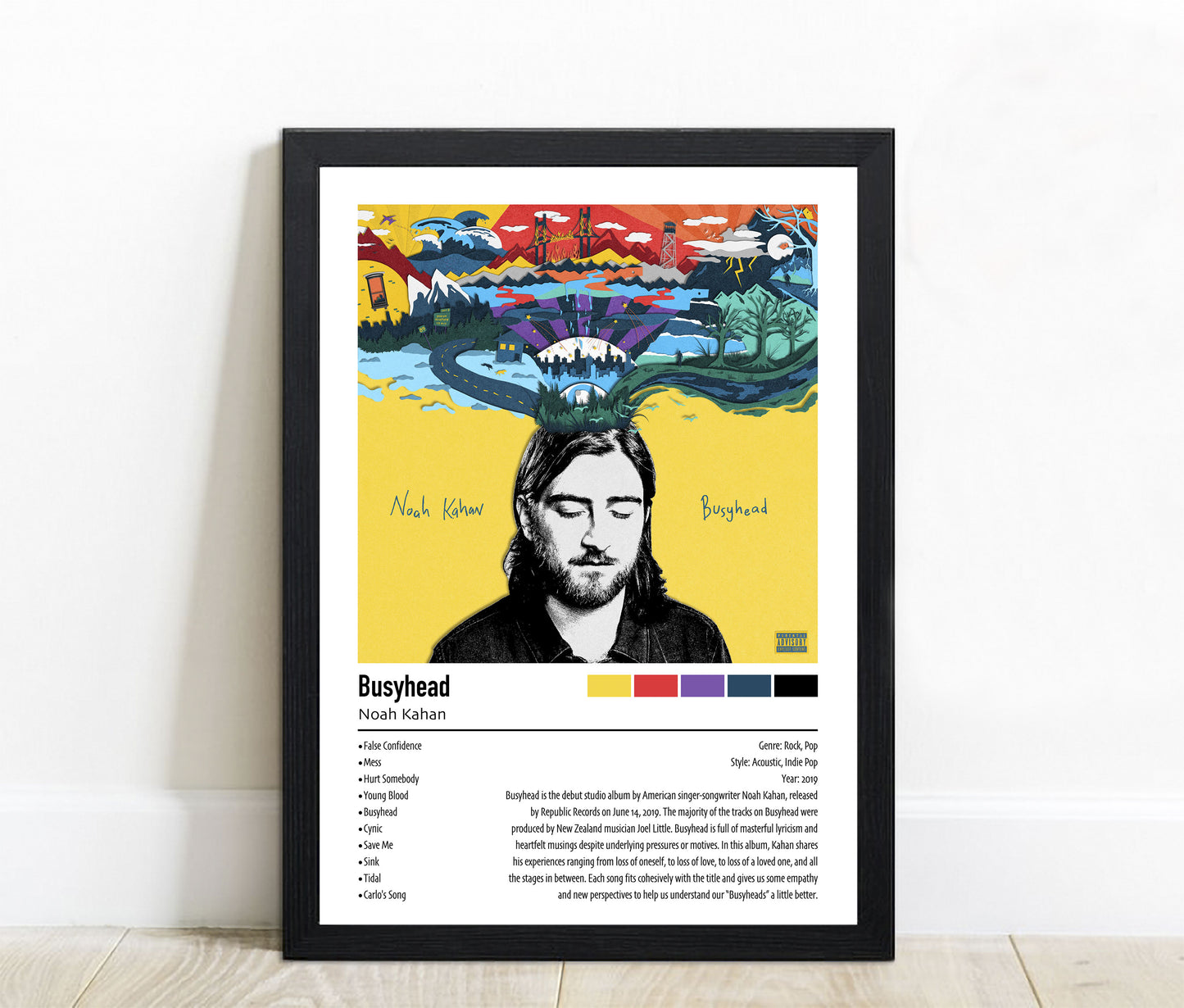 Noah Kahan | Busyhead | Custom Album Cover Poster Print