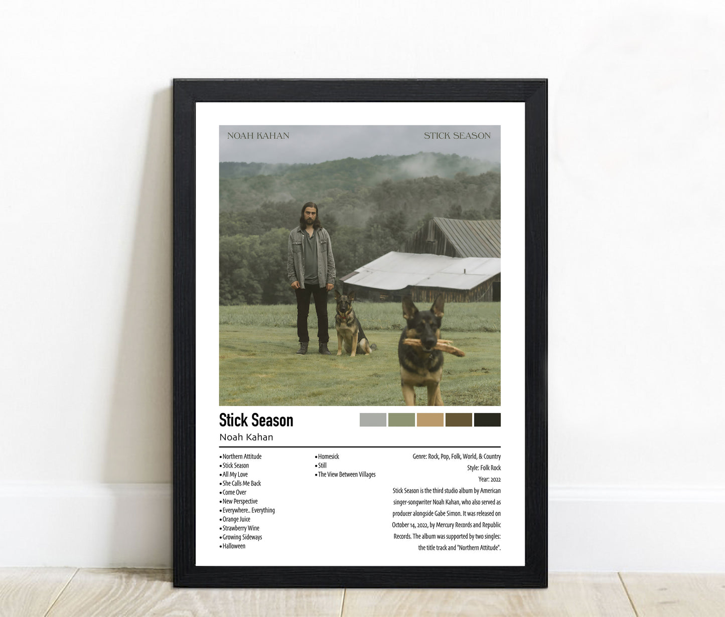 Noah Kahan | Stick Season | Custom Album Cover Poster Print