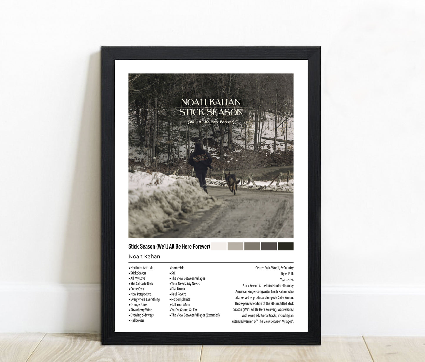 Noah Kahan | Stick Season (We'll All Be Here Forever) | Custom Album Cover Poster Print