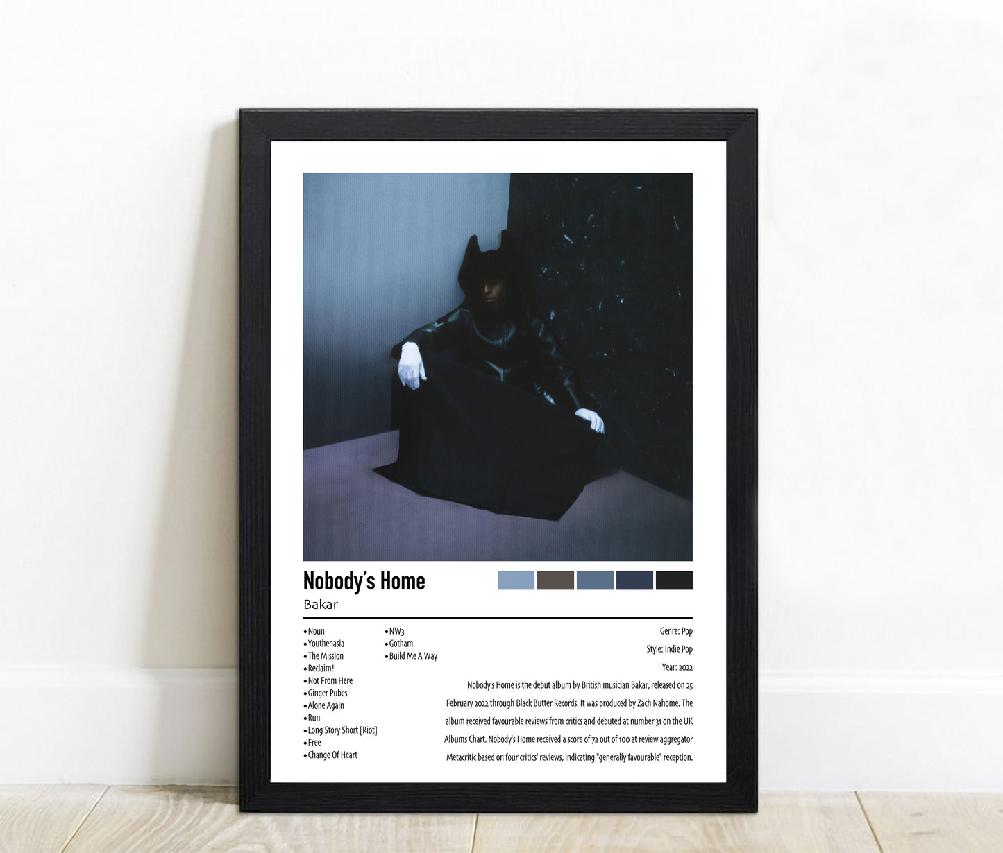 Bakar | Nobody's Home | Custom Album Cover Poster Print
