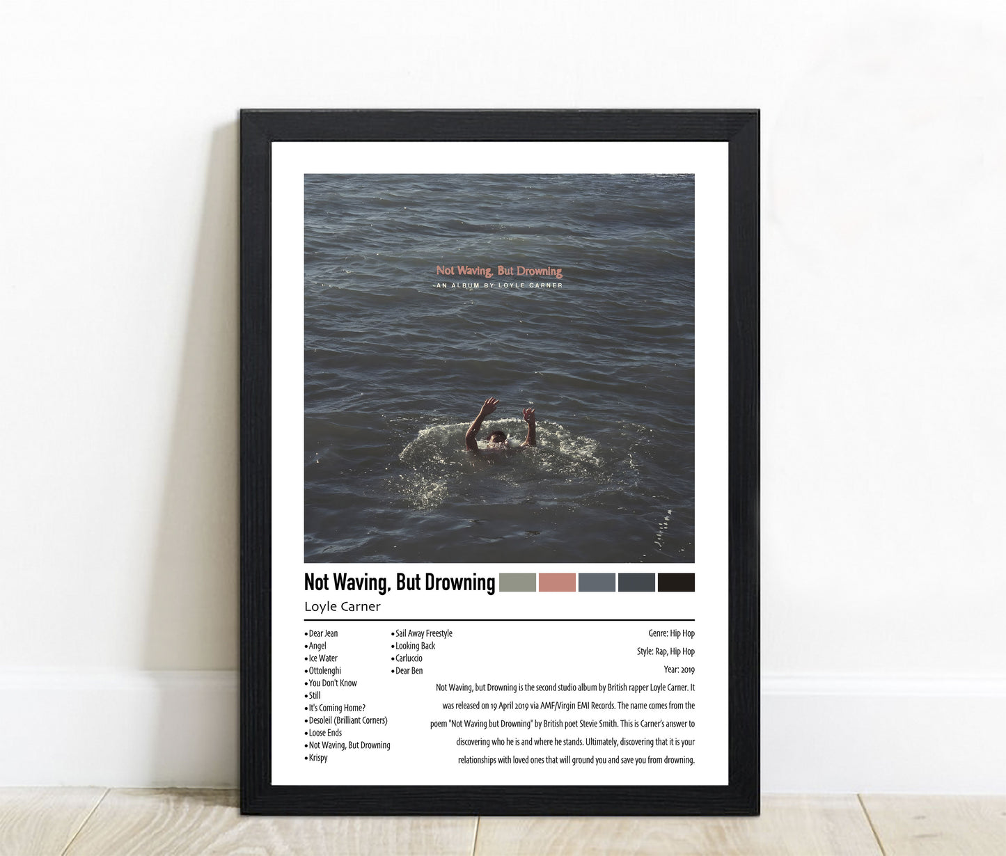 Loyle Carner | Not Waving, But Drowning | Custom Album Cover Poster Print