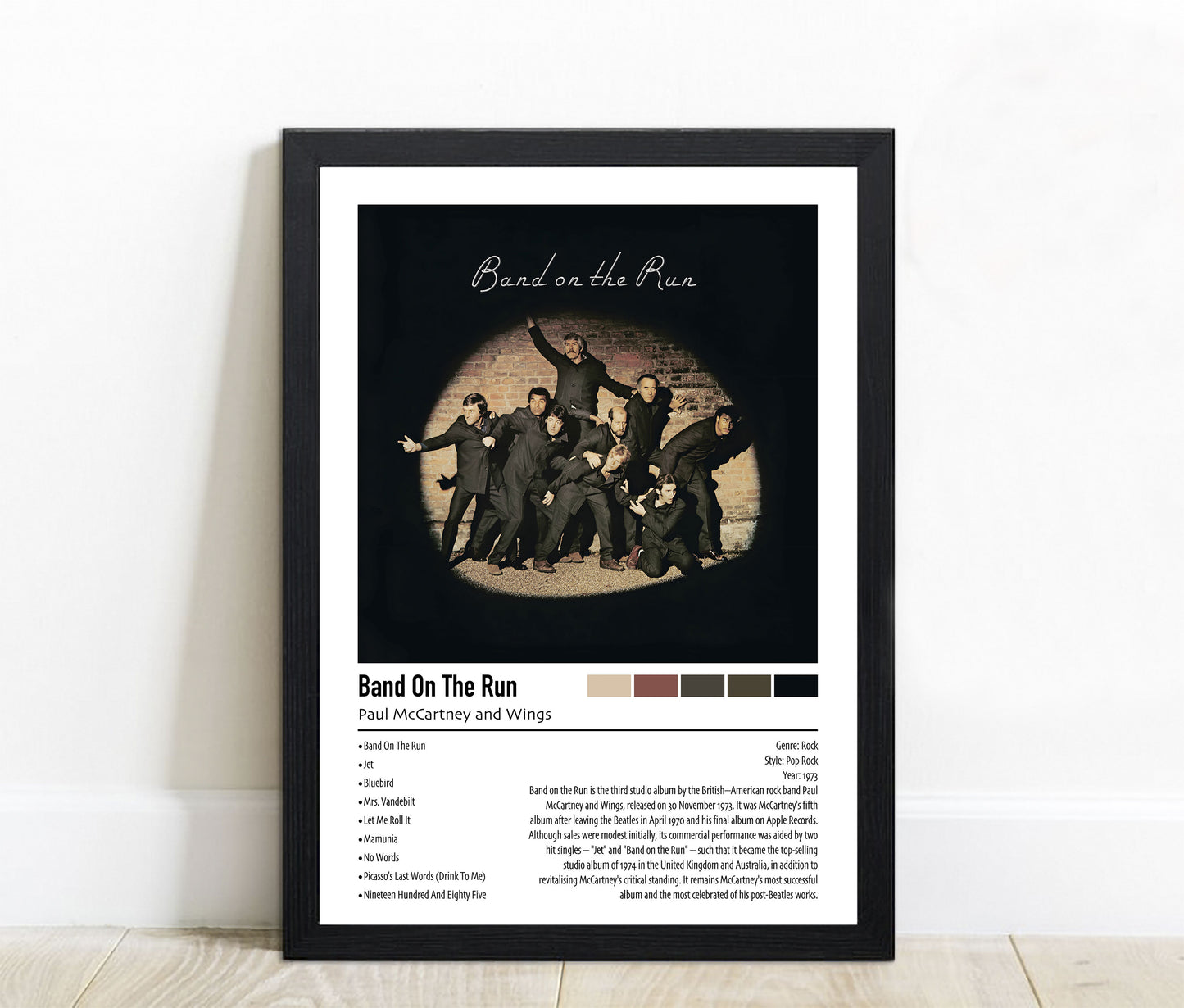 Paul McCartney and Wings | Band on the Run | Custom Album Cover Poster Print