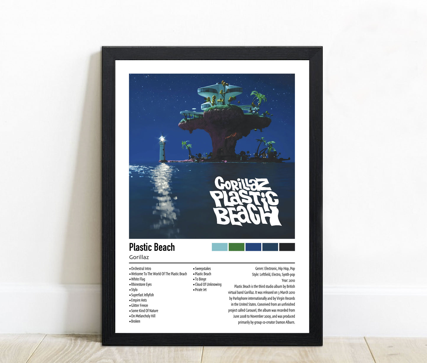 Gorillaz | Plastic Beach | Custom Album Cover Poster Print