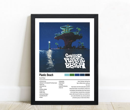 Gorillaz | Plastic Beach | Custom Album Cover Poster Print