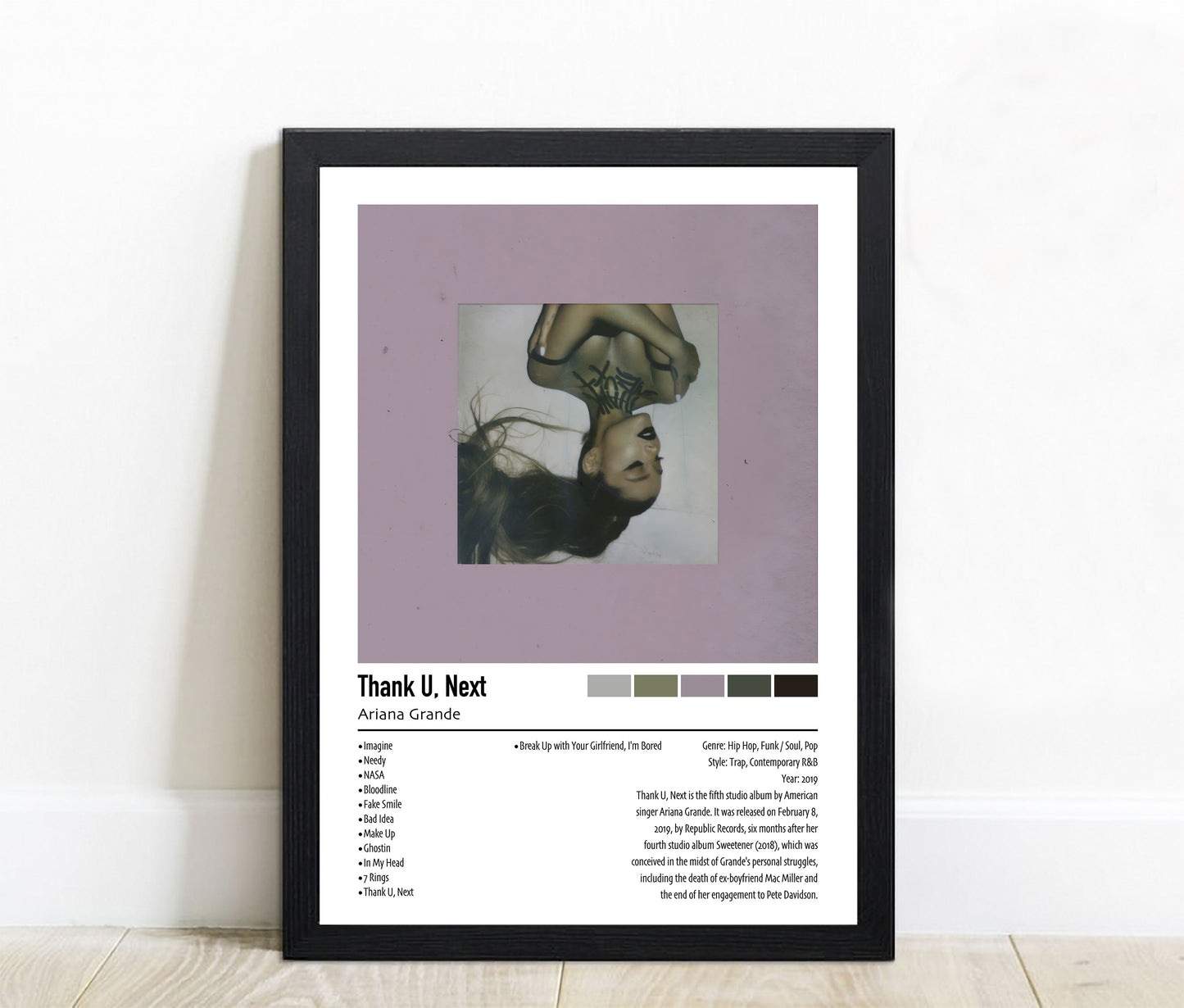 Ariana Grande | Thank U, Next | Custom Album Cover Poster Print