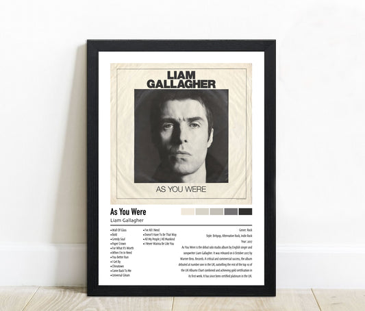 Liam Gallagher | As You Were | Custom Album Cover Poster Print