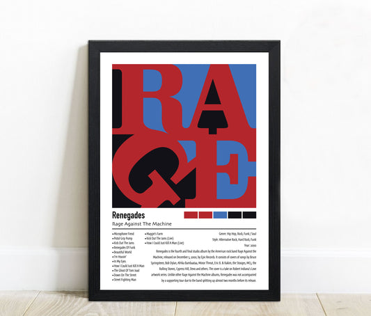 Rage Against The Machine | Renegades | Custom Album Cover Poster Print