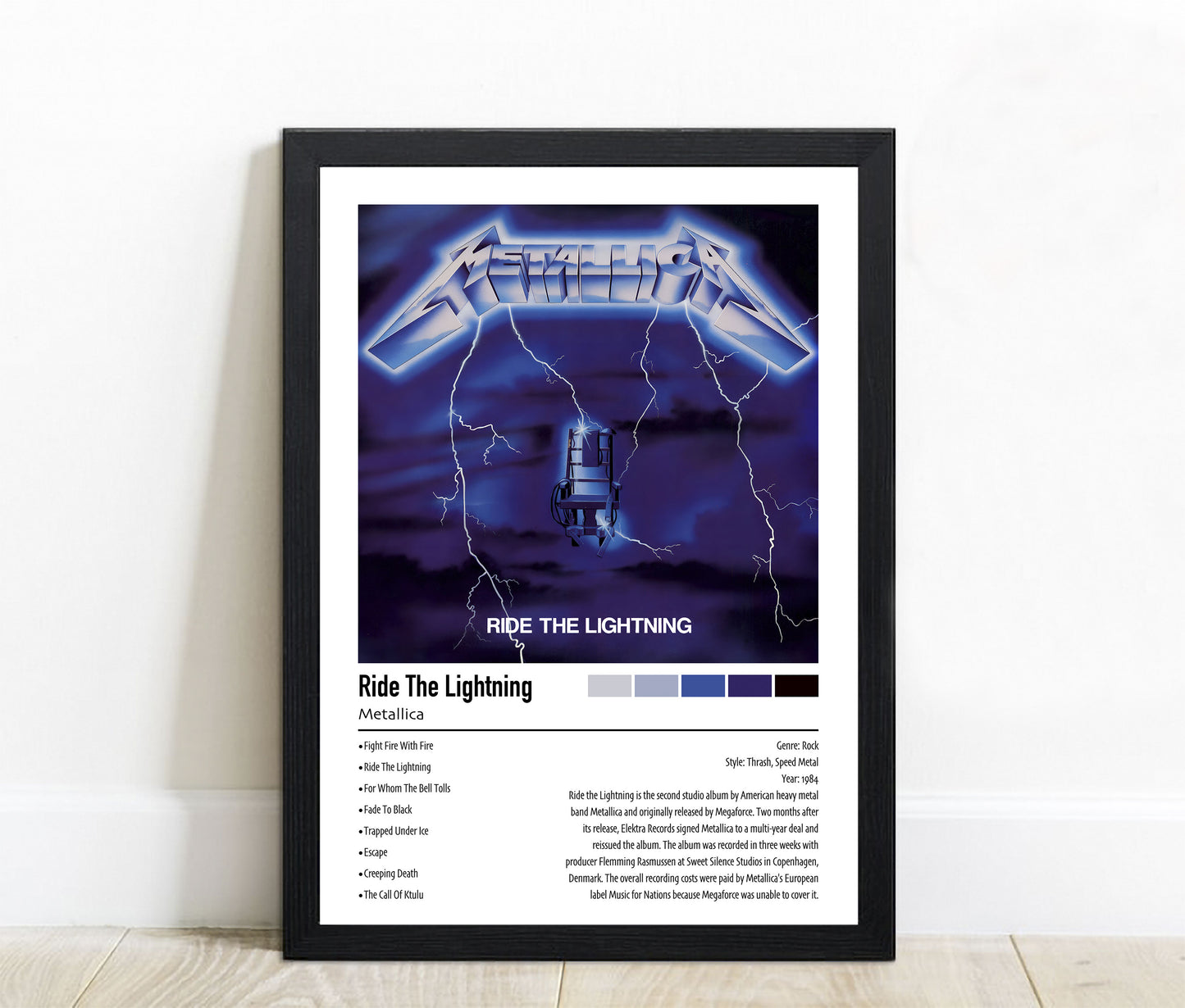 Metallica | Ride The Lightning | Custom Album Cover Poster Print