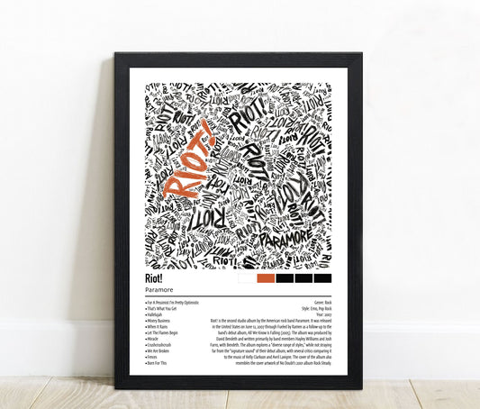 Paramore | Riot! | Custom Album Cover Poster Print
