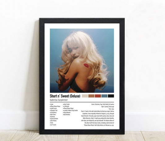 Sabrina Carpenter | Short n' Sweet (Deluxe) | Custom Album Cover Poster Print