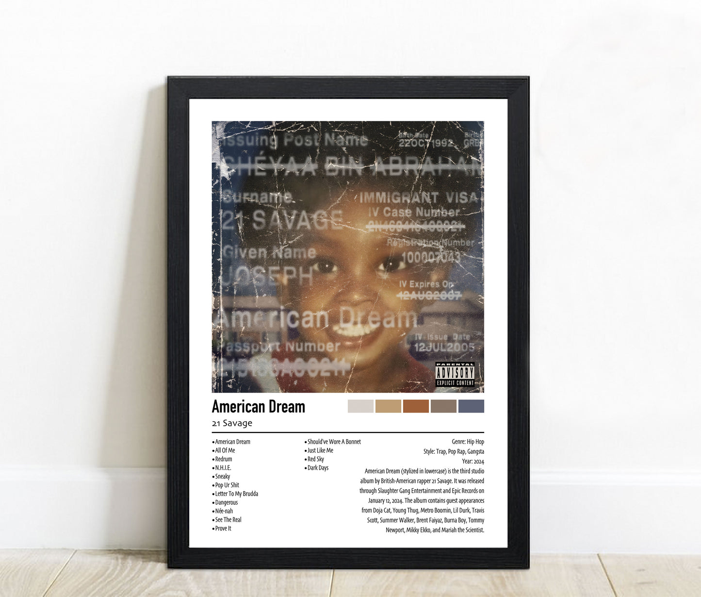 21 Savage | American Dream | Custom Album Cover Poster Print