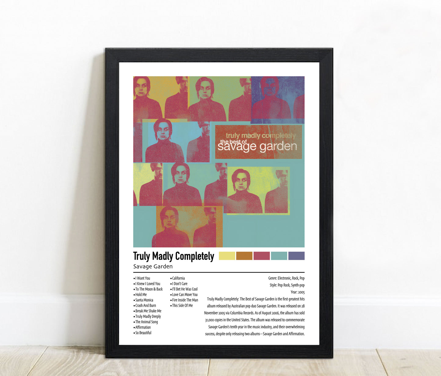 Savage Garden | Truly Madly Completely | Custom Album Cover Poster Print