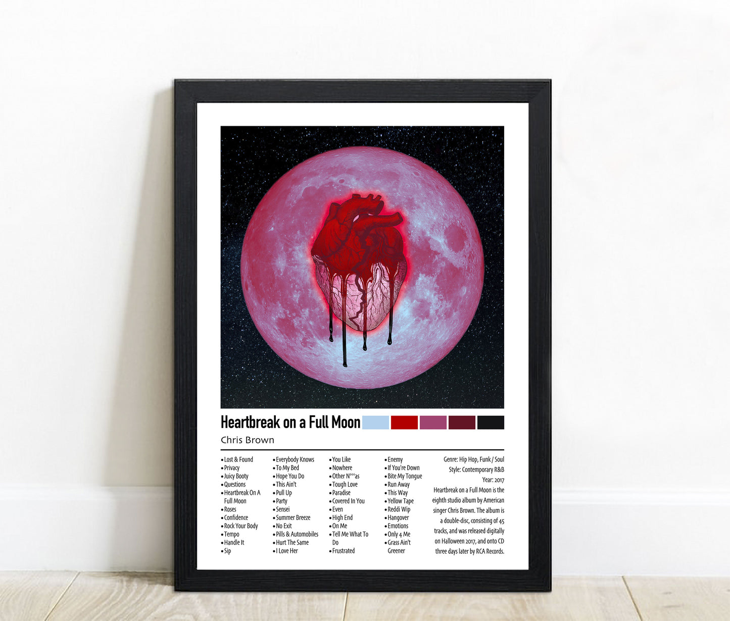 Chris Brown | Heartbreak on a Full Moon | Custom Album Cover Poster Print