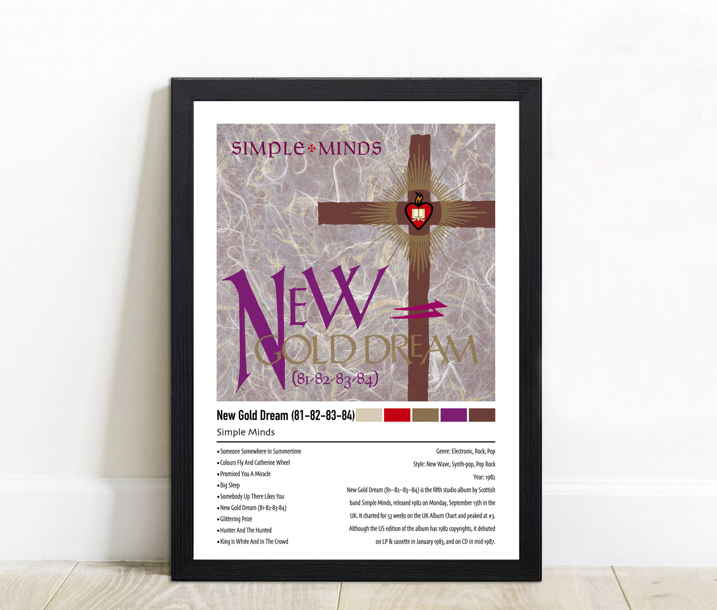 Simple Minds | New Gold Dream (81-82-83-84) | Custom Album Cover Poster Print