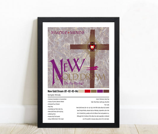 Simple Minds | New Gold Dream (81-82-83-84) | Custom Album Cover Poster Print