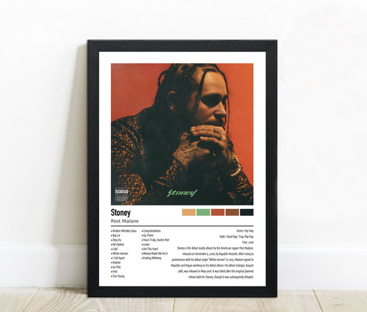 Post Malone | Stoney | Custom Album Cover Poster Print