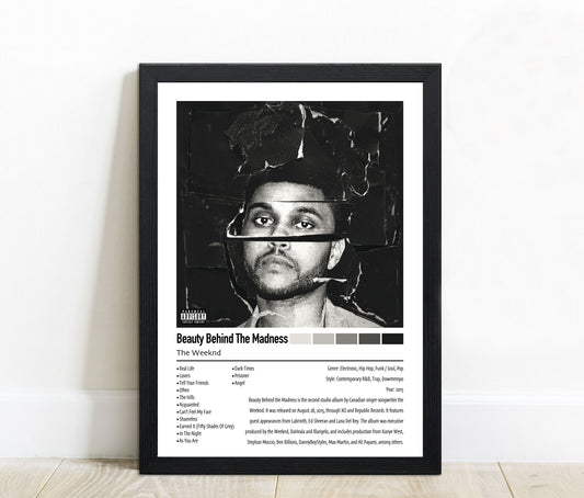 The Weeknd | Beauty Behind The Madness | Custom Album Cover Poster Print