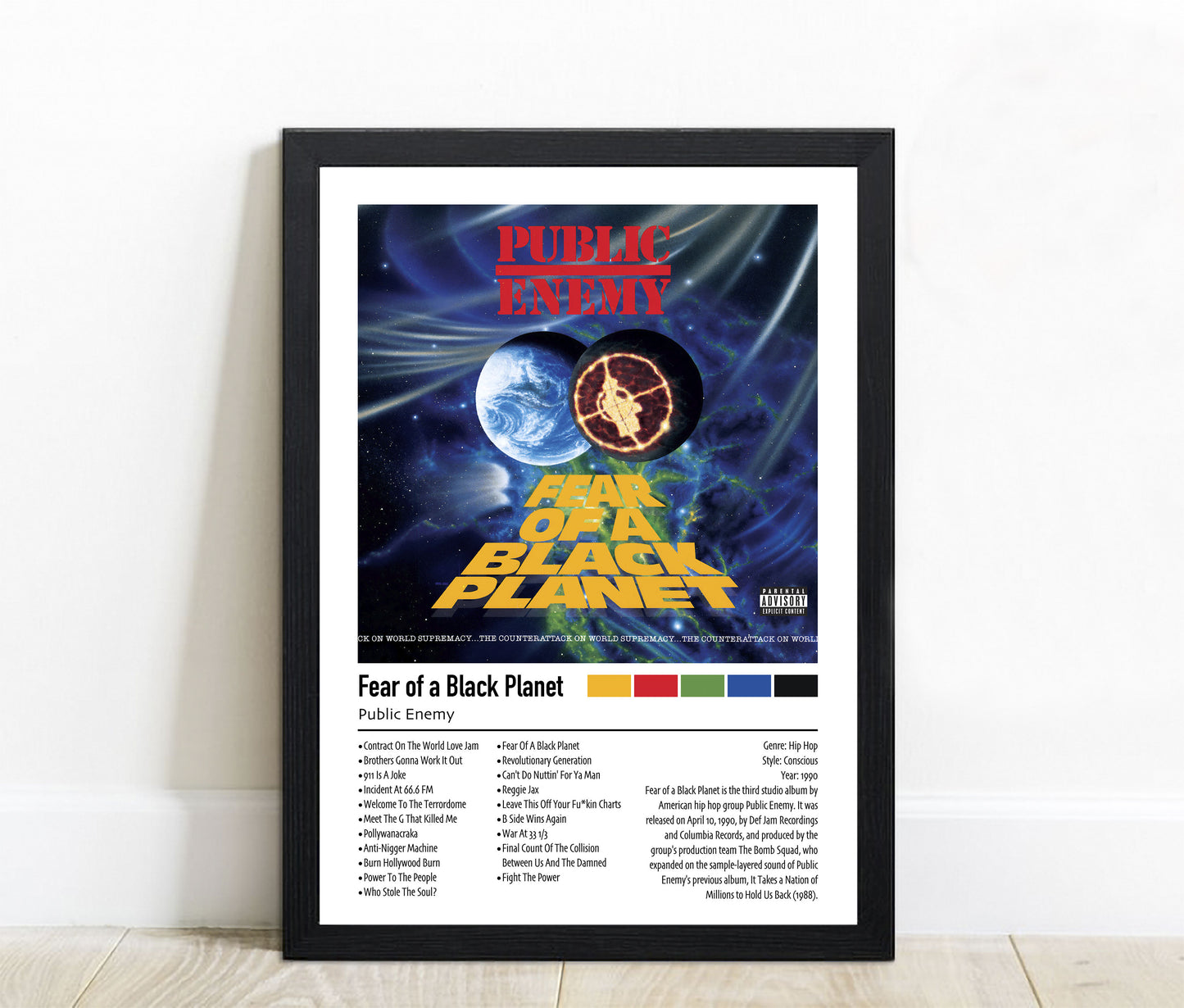Public Enemy - Fear of a Black Planet | Custom Album Cover Poster Print