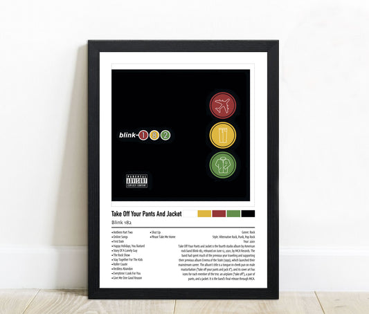 Blink-182 | Take Off Your Pants And Jacket | Custom Album Cover Poster Print
