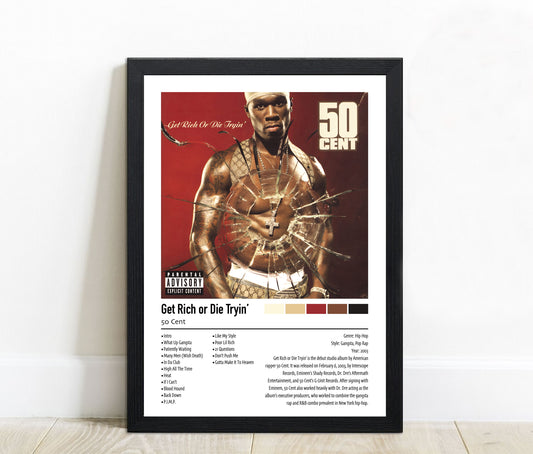 50 Cent | Get Rich or Die Tryin' | Custom Album Cover Poster Print