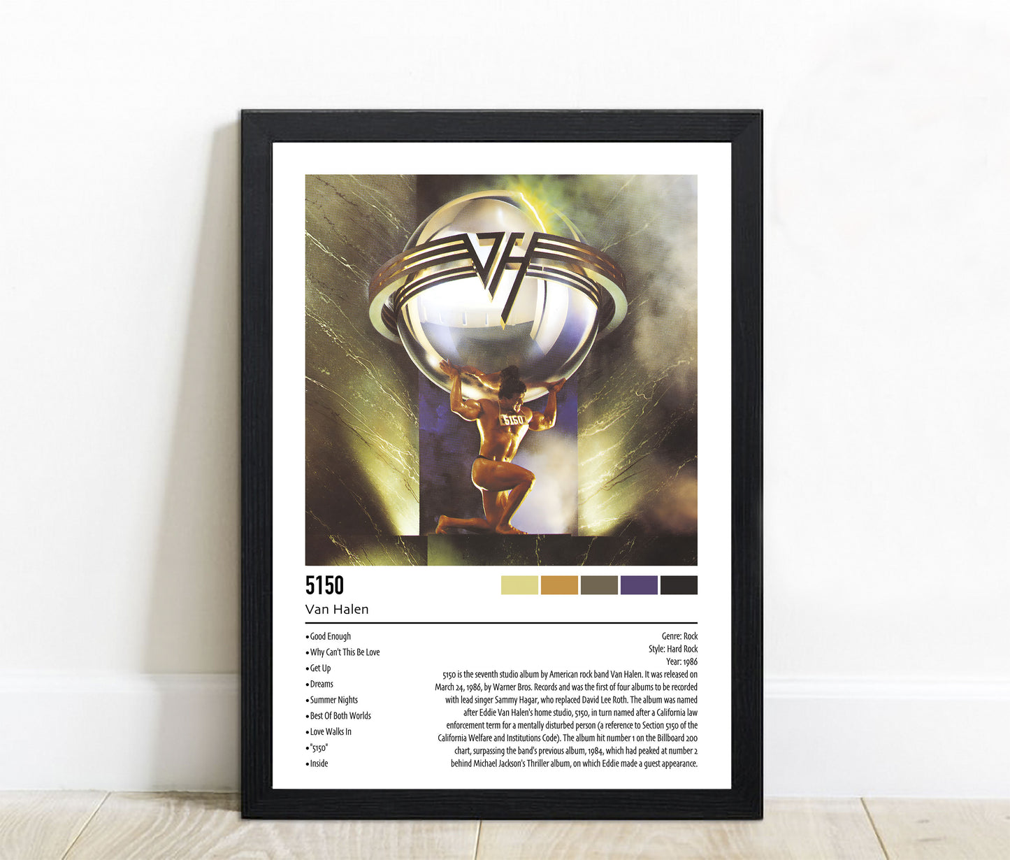 Van Halen | 5150 | Custom Album Cover Poster Print
