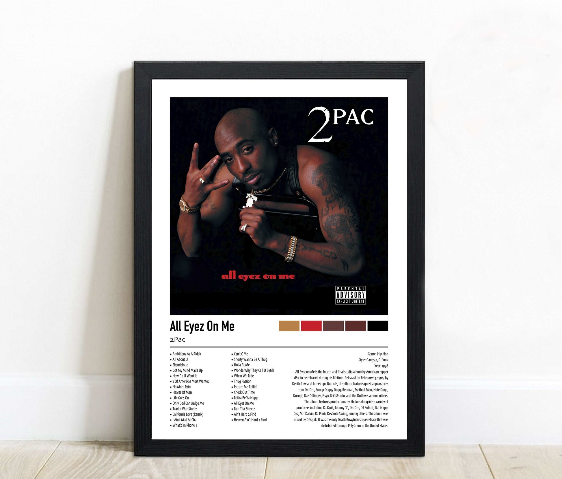 2Pac | All Eyez On Me | Custom Album Cover Poster Print
