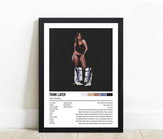 Tate McRae | Think Later | Custom Album Cover Poster Print