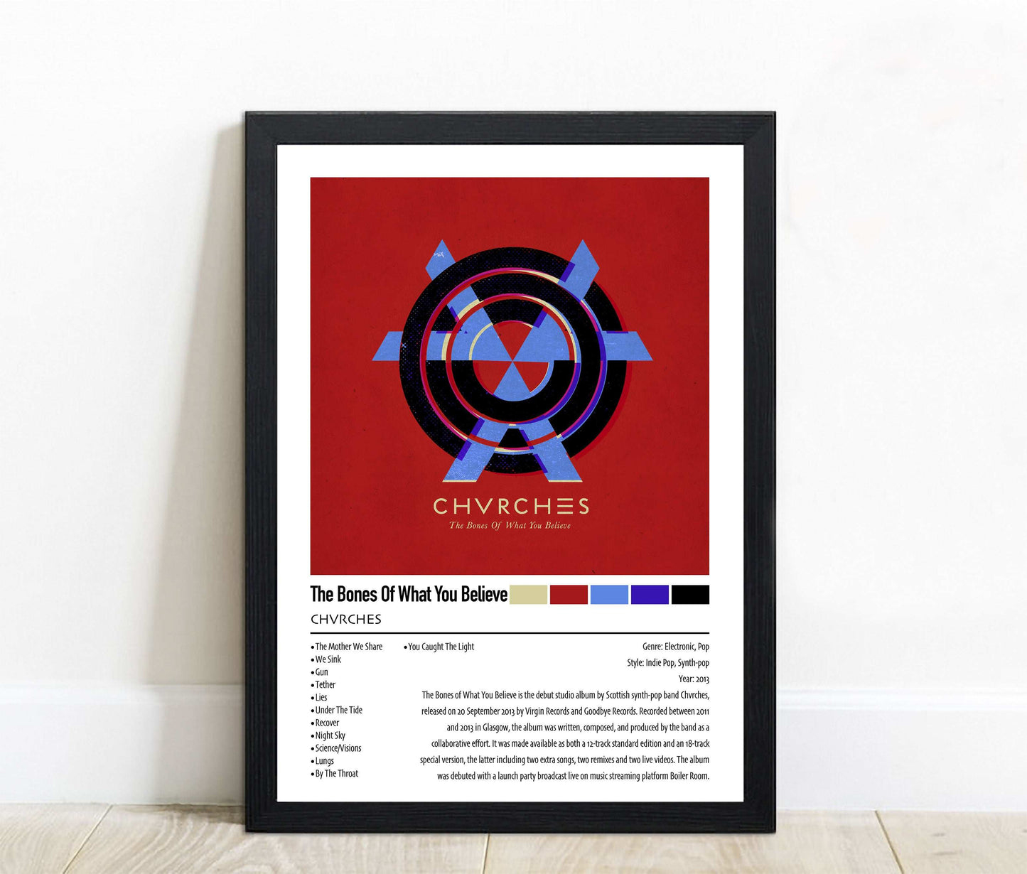 CHVRCHES | The Bones Of What You Believe | Custom Album Cover Poster Print