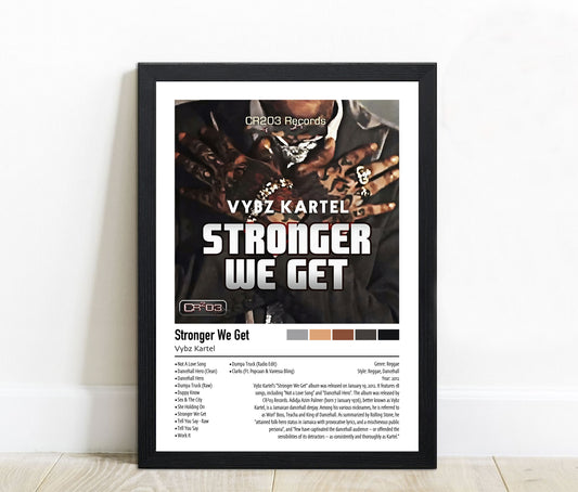 Vybz Kartel | Stronger We Get | Custom Album Cover Poster Print