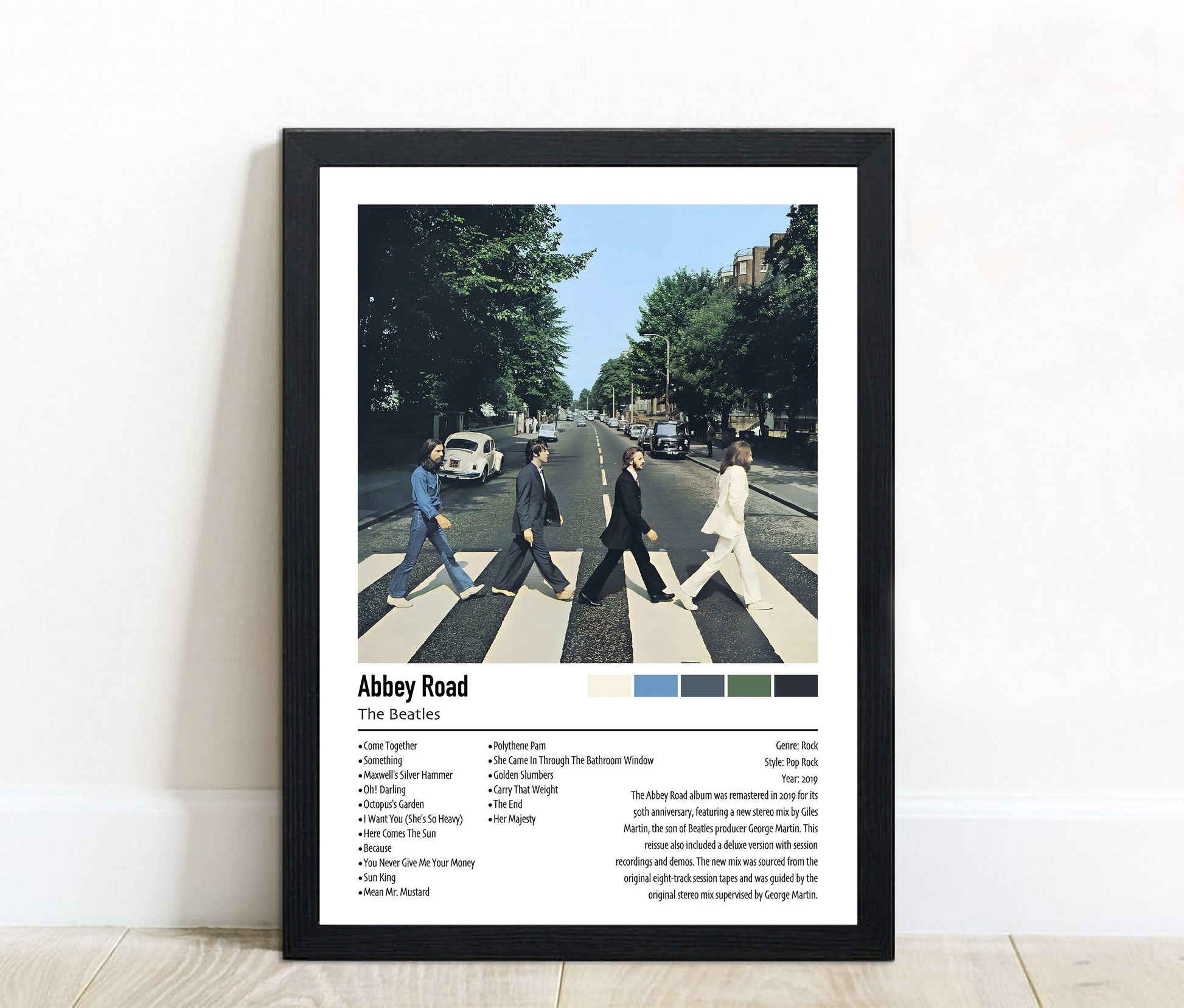 The Beatles | Abbey Road 50th Anniversary Remastered | Custom Album Cover Poster Print