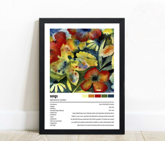 Adrianne Lenker | songs | Custom Album Cover Poster Print