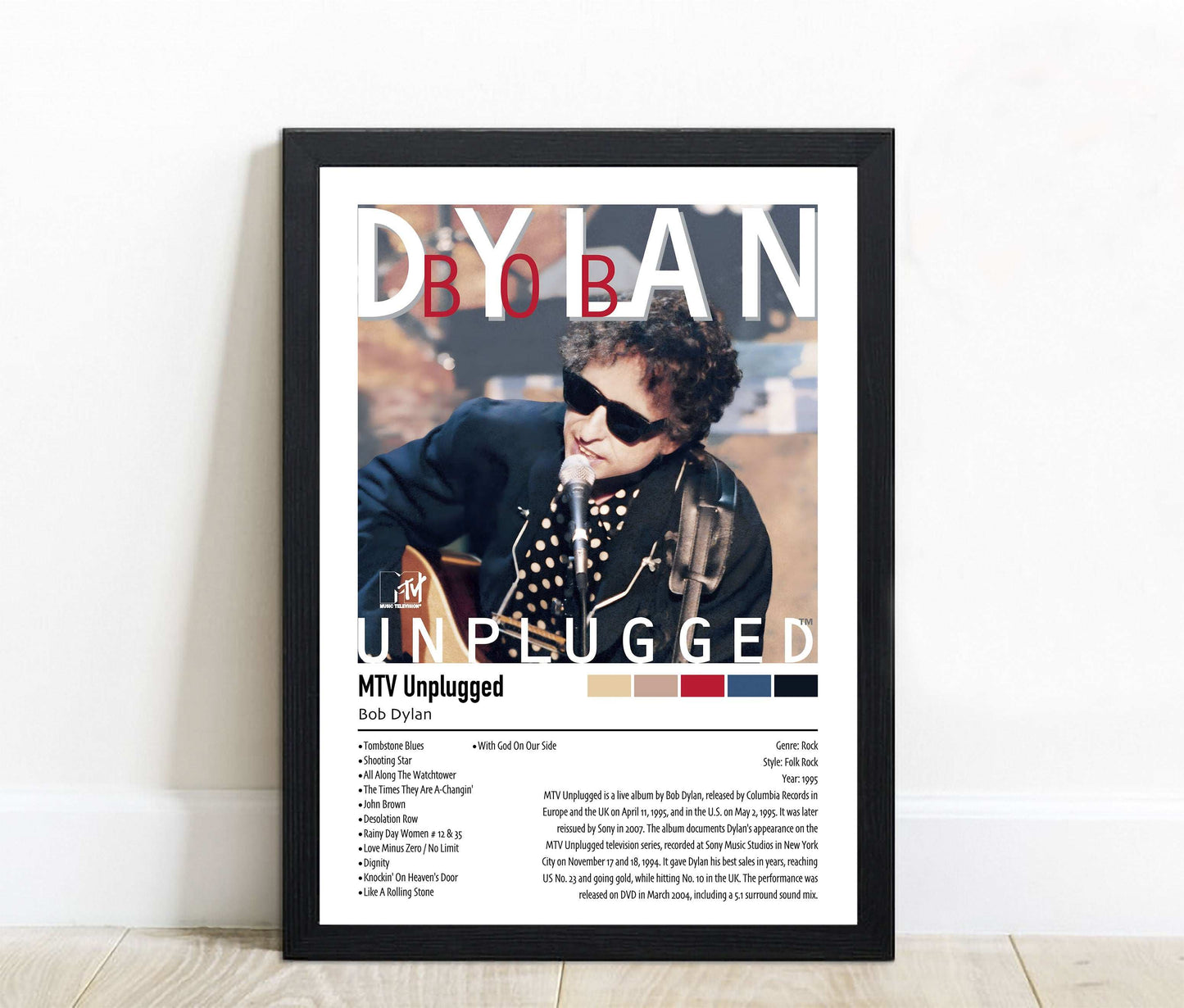 Bob Dylan | MTV Unplugged | Custom Album Cover Poster Print