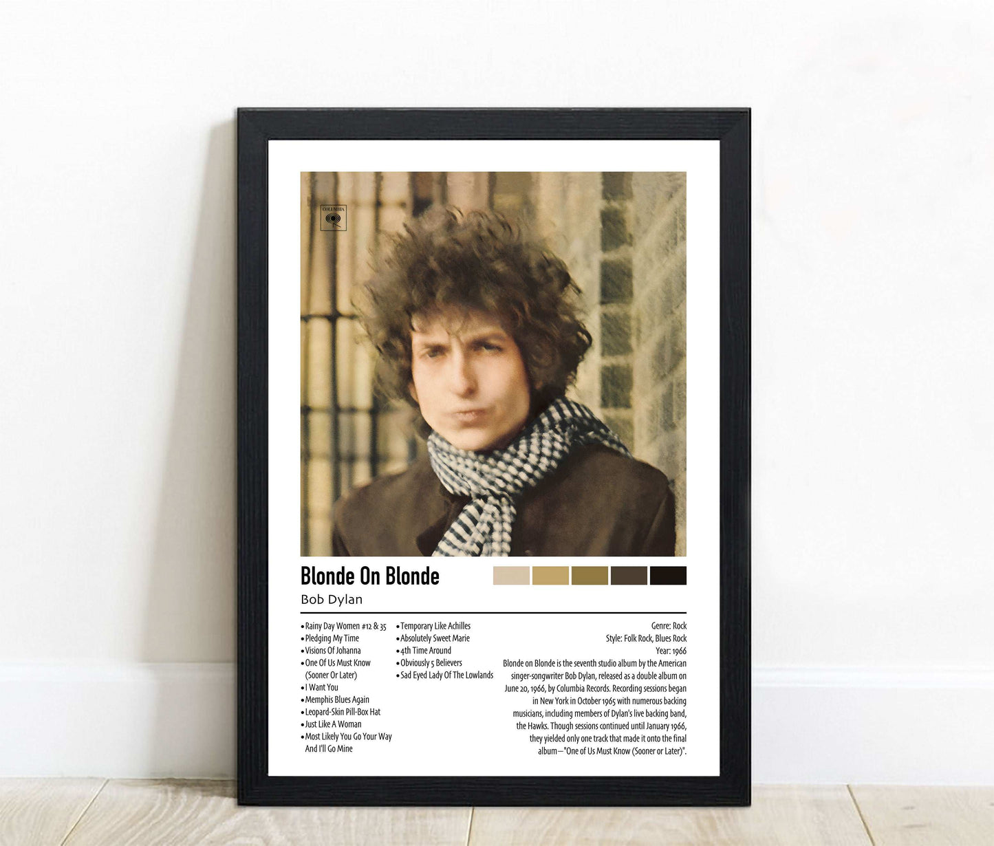 Bob Dylan | Blonde On Blonde | Custom Album Cover Poster Print