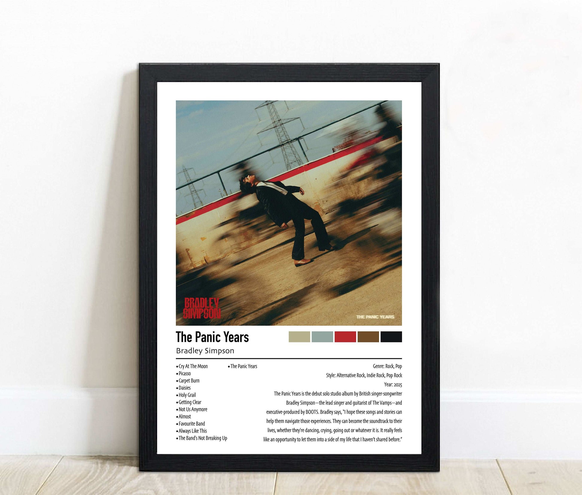 Bradley Simpson | The Panic Years | Custom Album Cover Poster Print