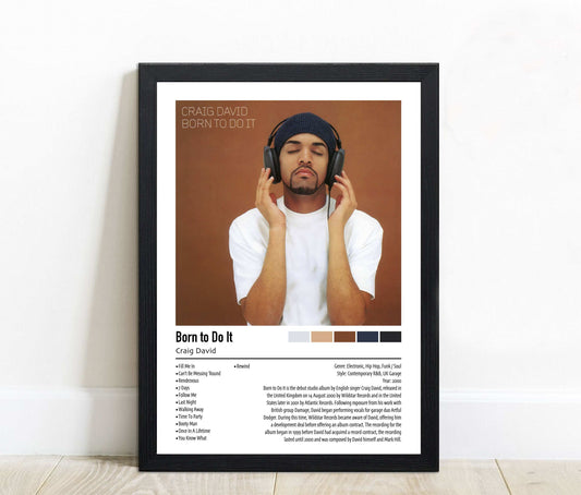 Craig David | Born to Do It | Custom Album Cover Poster Print