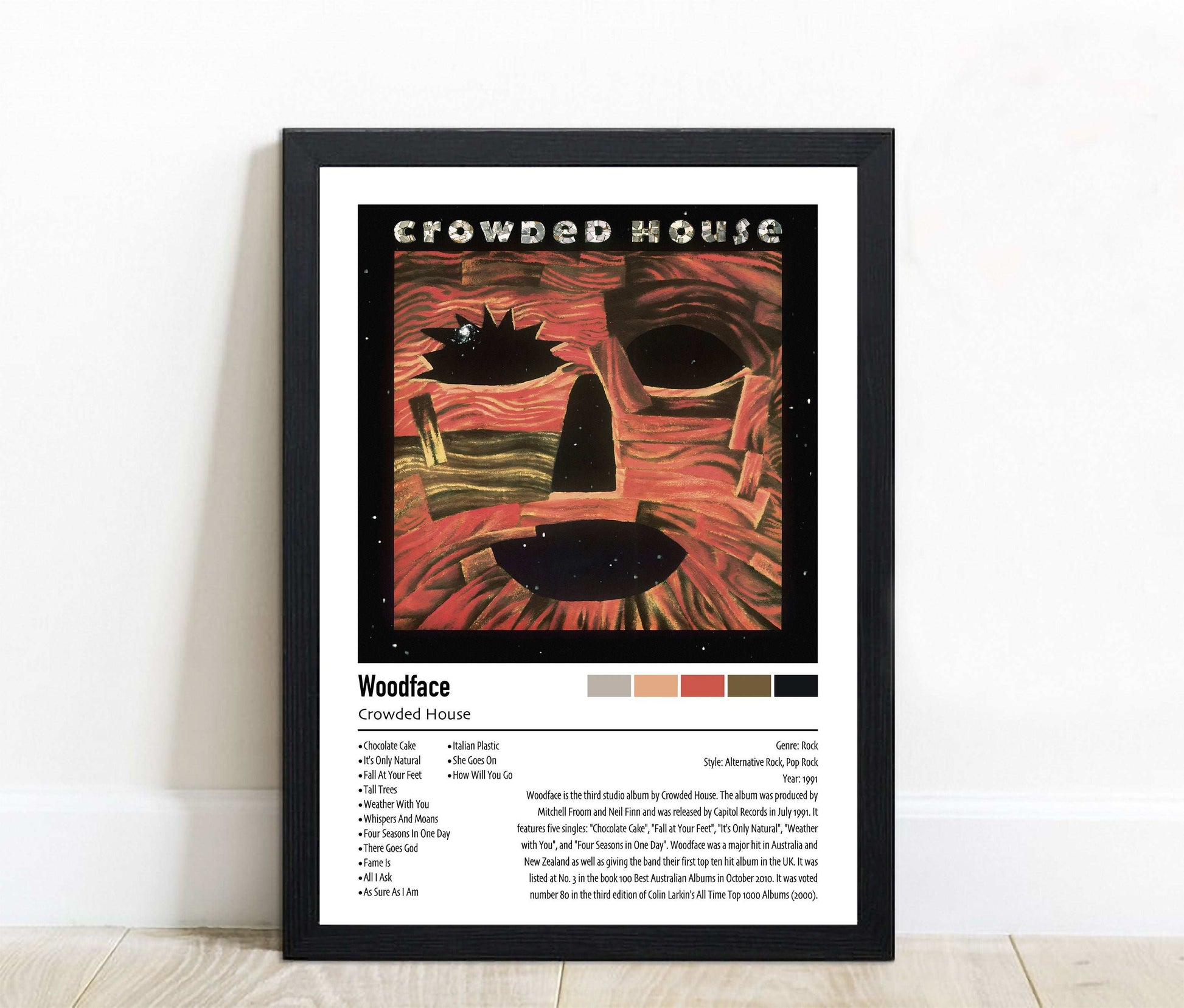 Crowded House | Woodface | Custom Album Cover Poster Print