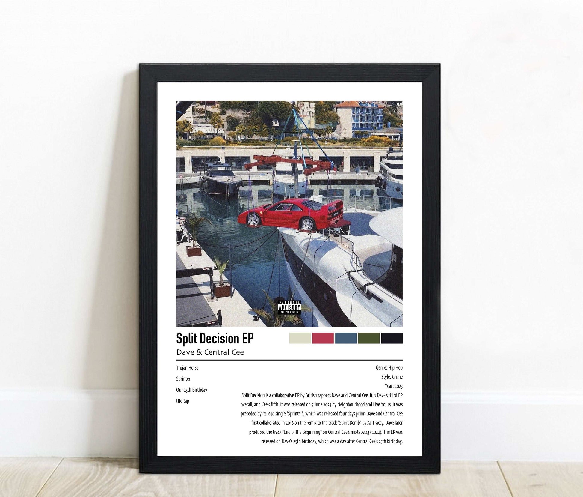 Dave & Central Cee | Split Decision EP | Custom Album Cover Poster Print