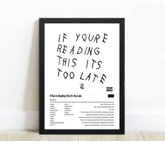 Drake | If You're Reading This It's Too Late | Custom Album Cover Poster Print
