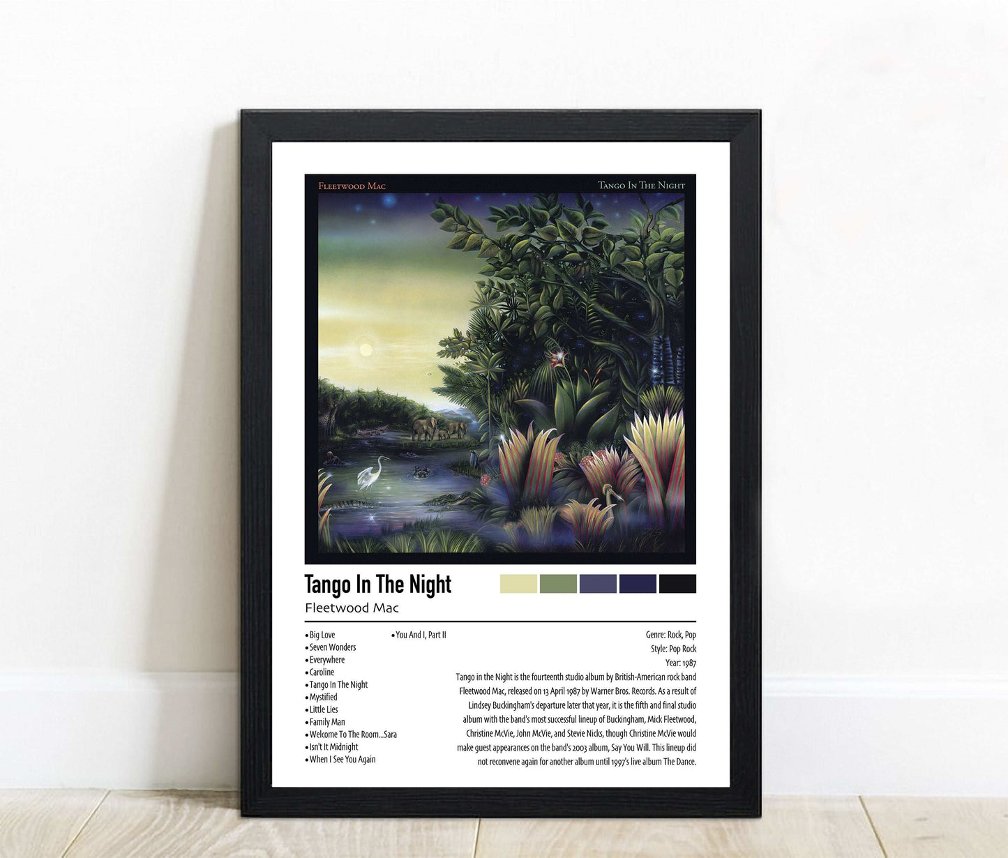 Fleetwood Mac | Tango In The Night | Custom Album Cover Poster Print