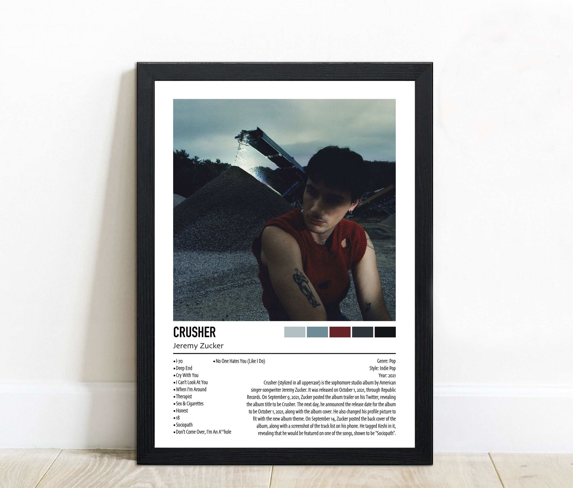Jeremy Zucker | CRUSHER | Custom Album Cover Poster Print