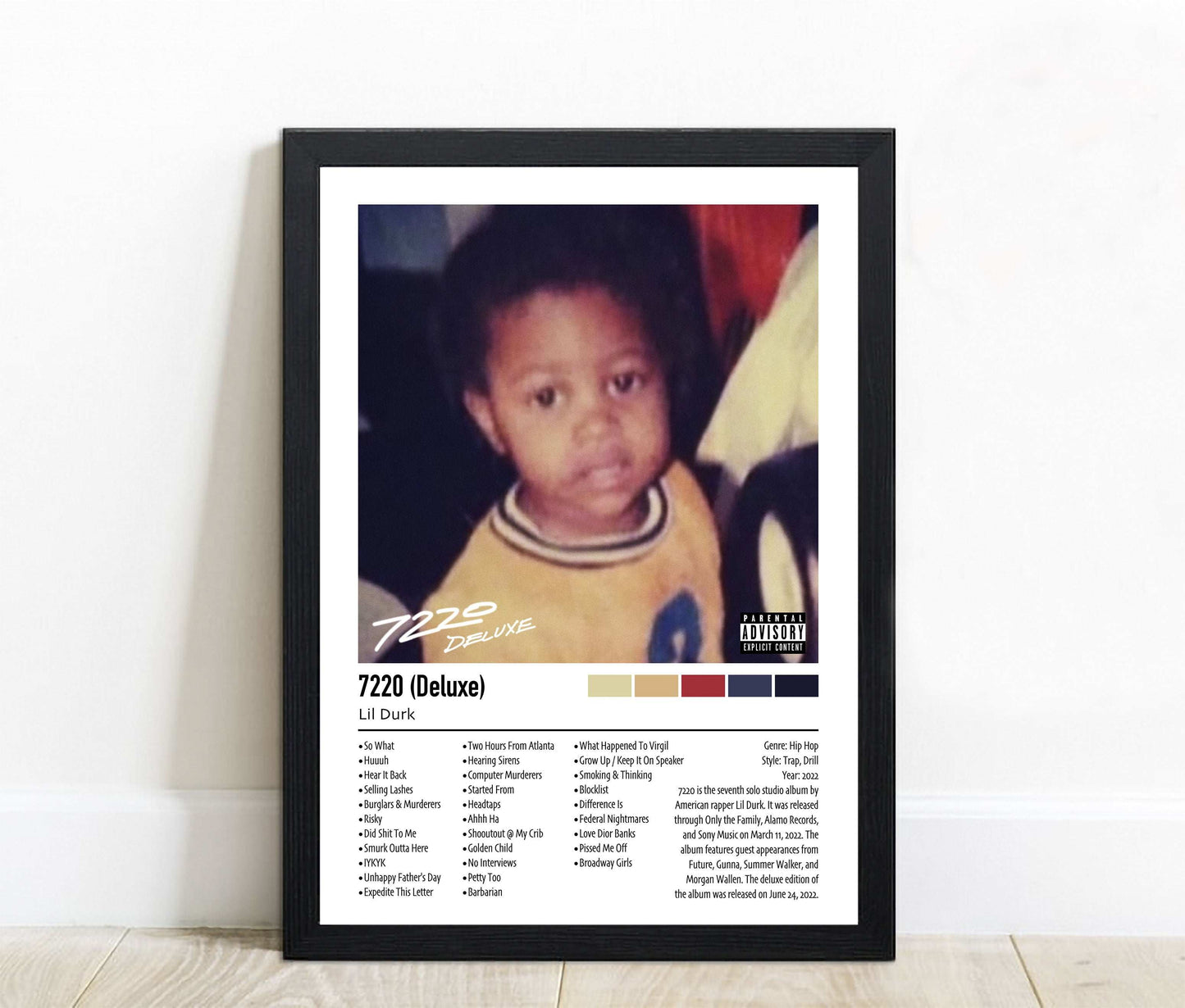 Lil Durk | 7220 (Deluxe) | Custom Album Cover Poster Print